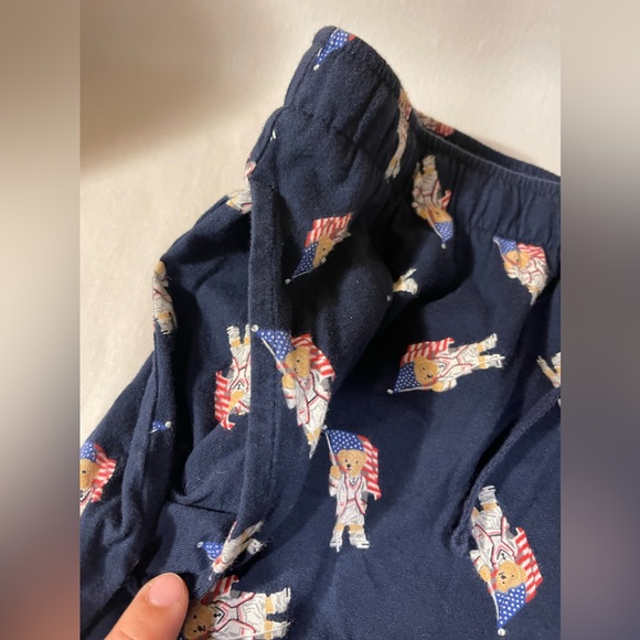 Polo Ralph Lauren Bear USA Flag Lounge Shorts AOP All Over Print Men's M - Picture 3 of 7